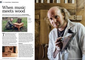 two-page article in Good Woodworking Nov 2016 - text and 3 photos of Norman Mackay and his furniture