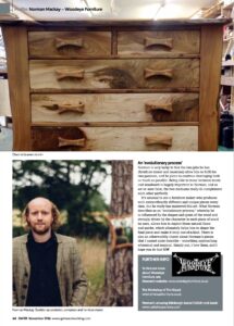 Page 4 of Good Woodworking magazine profile of Norman Mackay